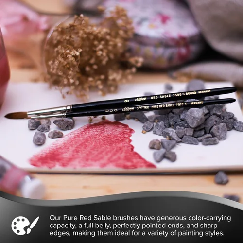 Miniatura 5 de Silver Brush Limited 7500S4 Pure Kolinsky - Pincel redondo para acuarela y aceite, tamaño 4, mango corto