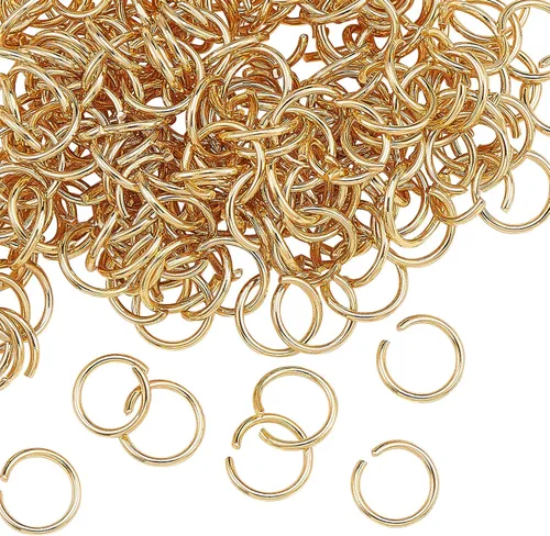 Miniatura 20 de DanLingJewelry 1000 anillos de salto abiertos de acero inoxidable 304 calibre 17 de 0.394 in para hacer joyas, conectores de joyería, encontrar
