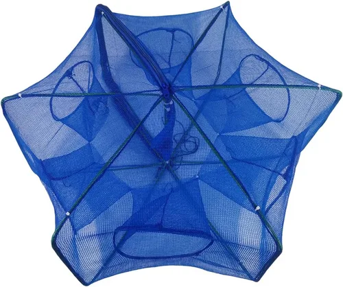 Red de pesca plegable con trampa de cebo - Jaula de fundición a mano para atrapar peces cangrejo camarón cangrejo cangrejo
