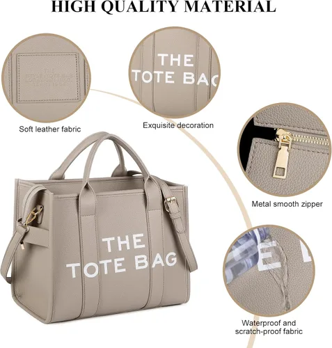 Miniatura 5 de JQAliMOVV The Tote Bags para mujer Bolso grande de cuero de moda, bolso de mano de viaje de moda, bolso cruzado de hombro con asa superior
