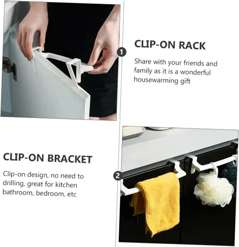 Miniatura 3 de 4 ganchos de puerta para colgar toallas para colgar en la pared, toallero para cocina, paños de cocina, toallero, toallero para baño, toallero