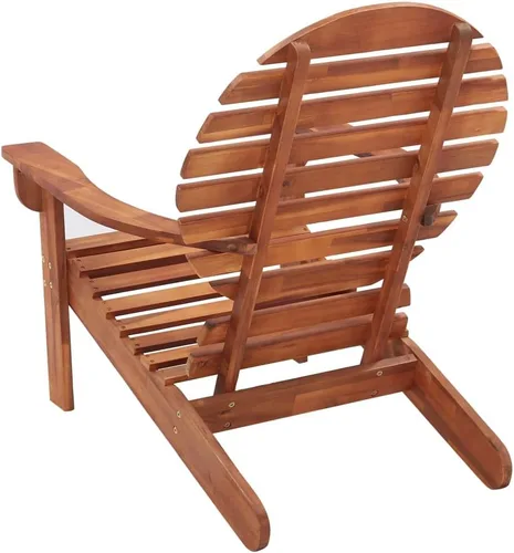 Miniatura 5 de Garden Chair Natural Wood Solid Acacia Standard, Sturdy Adirondack Lounge Seat for Patio, Deck, Porch, Outdoor Furniture Garden Chair