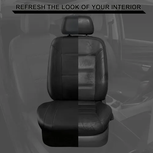 Miniatura 5 de CAR Pass Skyline - Fundas de asiento de cuero de alta calidad, impermeables, de poliuretano, juego completo, fundas de asiento delantero y trasero