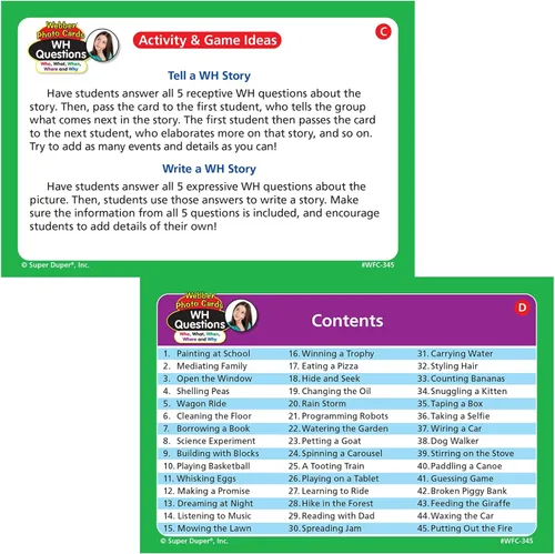 Miniatura 4 de Super Duper Publications Webber Photo Cards – WH Questions Flashcards - Habilidades lingüísticas receptivas y expresivas Recurso educativo