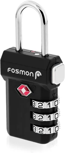Miniatura 12 de Fosmon Cerraduras de equipaje aceptadas por la TSA, indicador de alerta abierta Fosmon de 3 dígitos con combinación de códigos de candado, cuerpo