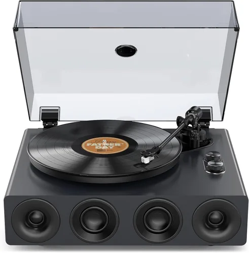 Miniatura 10 de 1 by ONE Reproductor de Discos de Alta Fidelidad Todo en Uno, Tocadiscos de Vinilo con Altavoces Integrados, Cartucho Magnético AT-3600L, Salida
