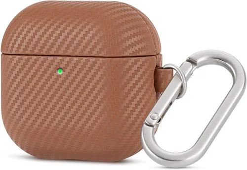 Miniatura 17 de Haobobro Funda de piel para AirPods Pro 2, piel seleccionada respetuosa con la piel, textura de fibra de carbono, hecha a mano, funda rígida Azul