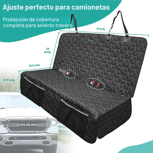 Miniatura 6 de Meginc - Fundas de asiento de coche para perros para el asiento trasero, fundas de asiento de banco impermeables para mascotas para camiones Ford