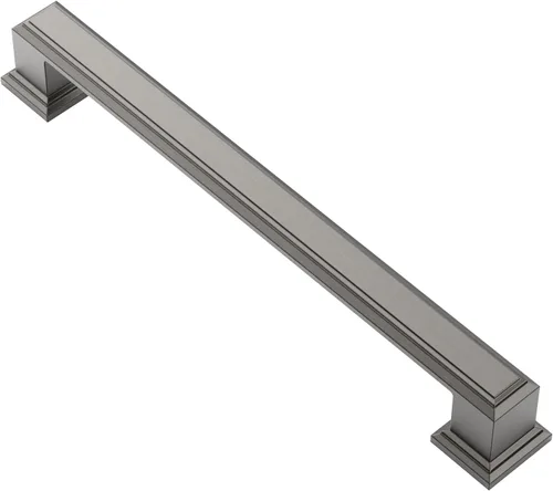 Miniatura 66 de Alzassbg - Paquete de 10 tiradores de gabinete de níquel negro cepillado de 3 pulgadas (76mm) con agujero central, manijas de gabinete de cocina