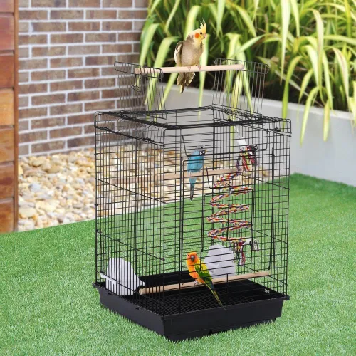 Miniatura 2 de Yaheetech Jaula de viaje para pájaros con tapa abierta para Conure Sun Periquito Green Cheek Conure Lovebird Budgie Finch Canary, tamaño pequeño
