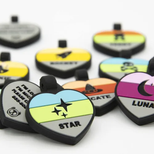 Miniatura 4 de Placa silenciosa para perro personalizada con 5 líneas de identificación de mascotas de silicona duradera y grabada profundamente, diseño de hueso