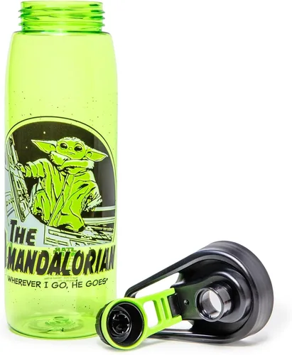 Miniatura 2 de Silver Buffalo Star Wars The Mandalorian Tritan Botella de agua con tapa superior de rosca, 28 onzas