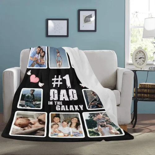 Miniatura 3 de HUGLAZY Mantas personalizadas con fotos, texto, mantas personalizadas con imagen, mantas personalizadas para papá con collage de fotos, manta