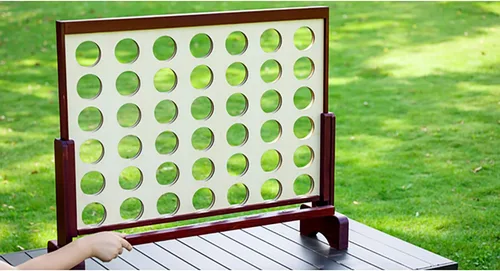 Miniatura 9 de Juego gigante 4 en fila para exteriores e interiores Juego de madera cuatro en una fila Jumbo para adultos y niños, juegos de patio Diversión