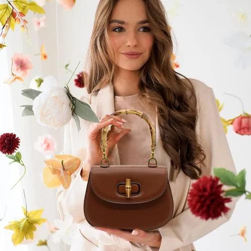 Miniatura 5 de Bolso de mano para mujer, bolso cruzado con asa superior en forma de bambú