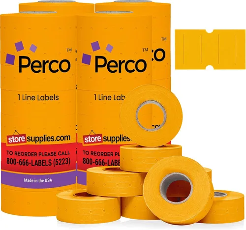 Miniatura 41 de Etiquetas azules Perco de 1 línea - 8 rollos, 1 funda, 8,000 etiquetas en blanco para pistolas de precio y fecha de 1 línea Perco - Fabricadas