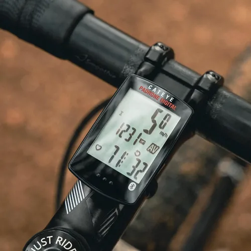 Miniatura 2 de CATEYE Padrone - Computadora digital Bluetooth para ciclismo, velocímetro inalámbrico IPX8, frecuencia cardíaca Bluetooth, compatible con velocidad