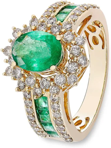 Miniatura 2 de Tirafina Anillos de piedras preciosas ovaladas auténticas y diamantes naturales, anillo de declaración, joyería de piedras preciosas para mujer, oro