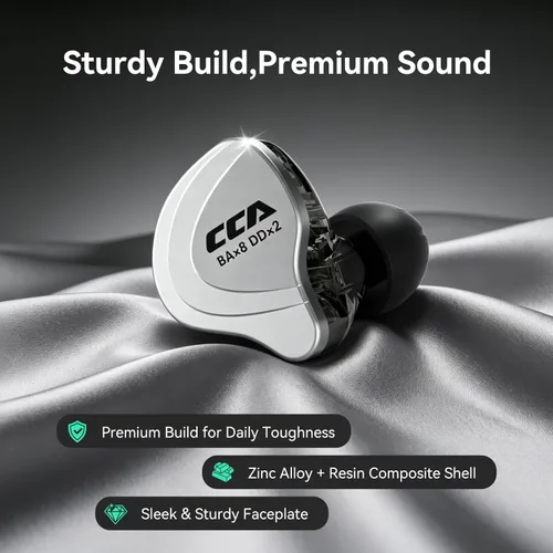 Miniatura 3 de CCA C10 Pro - Monitor intrauditivo, HiFi 1DD 4BA Hybrid Five Drivers in-Ear Earphone, carcasa de aleación de zinc + auriculares de resina con cable