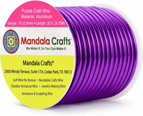 Miniatura 400 de Mandala Crafts - Alambre de aluminio anodizado de 8 calibre para hacer joyas - 9.75 m de alambre flexible negro colorido - Flexible para bonsái