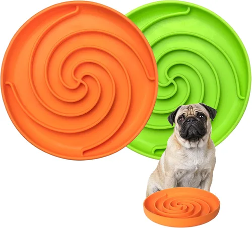 Miniatura 11 de Bifeaw Cuencos de Alimentación Lenta para Perros, Tazón de Rompecabezas para Cachorros de Silicona Apto para Lavavajillas y Microondas con Diseño