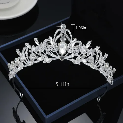 Miniatura 8 de Kamirola Diadema de coronas y tiaras de cristal para niñas o mujeres, fiesta de cumpleaños, boda, graduación, novia, Navidad, San Valentín, TR20