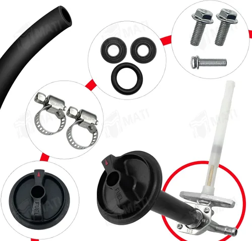 Miniatura 4 de M MATI Llave de combustible Petcock con conjunto de palanca para Honda TRX250 TRX350 TRX400 TRX420 TRX450 TRX500 TRX650 16950-HM8-003, pieza