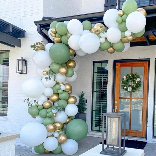 Miniatura 3 de Kit de arco de globos de 137 piezas, kit de guirnalda de globos de látex (verde oliva)