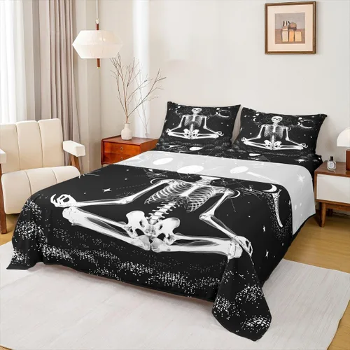 Miniatura 10 de Erosebridal Groovy Flower Sábanas de Cama Fiesta de los 70s Juegos de Sábanas Tamaño Individual Sábanas Florales Arcoíris Juegos de Sábanas y Fundas