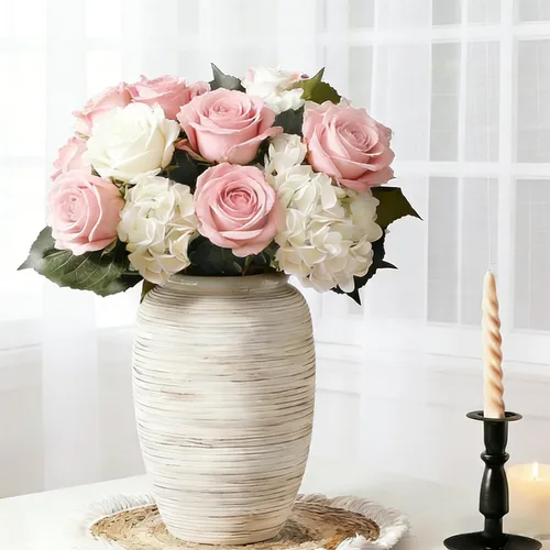 Miniatura 24 de ALMA Jarrón blanco alto para piso, jarrón extra grande de 18'' para ramo de flores secas de hierba de las pampas, jarrones grandes de cerámica