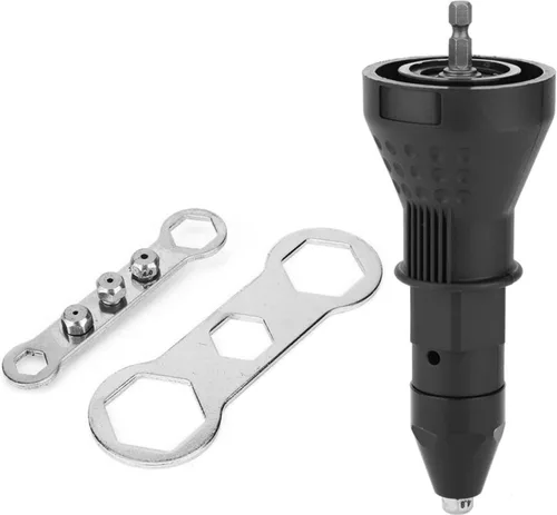 Kit de adaptador de pistola de remache eléctrica inalámbrica, vástago hexagonal de 1/4 de pulgada, convertidor de adaptador de tuerca de remache