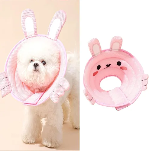 Miniatura 8 de MANON ROSA Collar electrónico de cono para gato: suave después de la cirugía, collar isabelino ajustable, lindo diseño de animales para perros