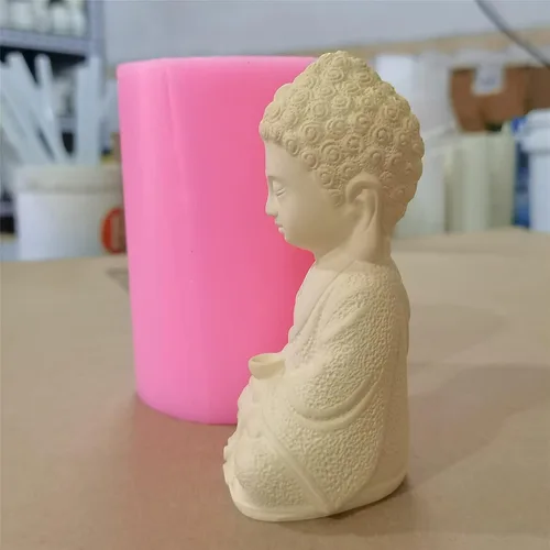 Miniatura 3 de Vairocana Buddha - Molde de silicona para velas hechas a mano, moldes de cera para velas, resina decorada, estatua de yeso epoxi, molde