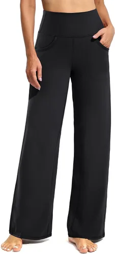 Promover Pantalones de yoga para mujer, pantalones deportivos de pierna ancha con bolsillos, elásticos, casuales, para descansar, chiquitaregularalta