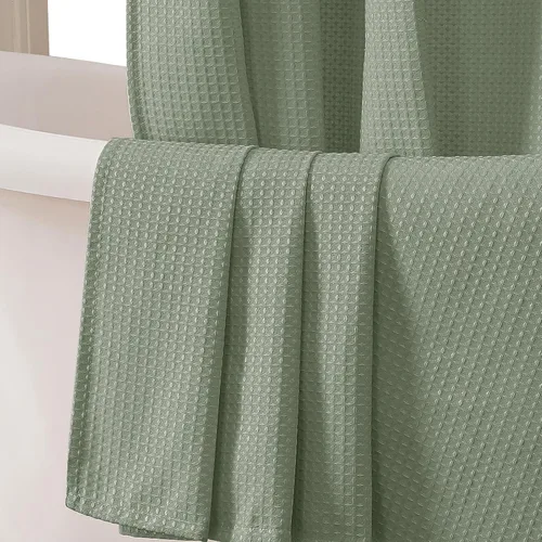Miniatura 35 de OVZME Juego de cortina de ducha de tela para cabina - 36x72, tejido de gofre 230GSM, cortinas de ducha pequeñas para cabina estrecha, cortina