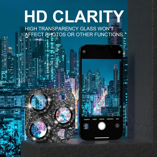 Miniatura 6 de Choiche Compatible con iPhone 15 Pro/iPhone 15 Pro Max, protector de lente de cámara brillante con protector de pantalla de lente de vidrio templado