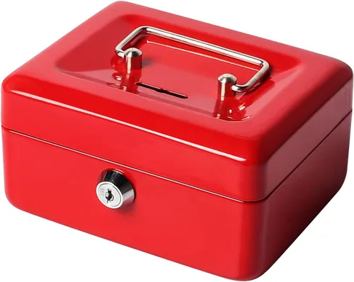 Miniatura 18 de Jssmst SMCB003 - Caja fuerte con cerradura, regalos de cumpleaños 2017, caja metálica para niños, adultos, resistente, 100% segura , Negro