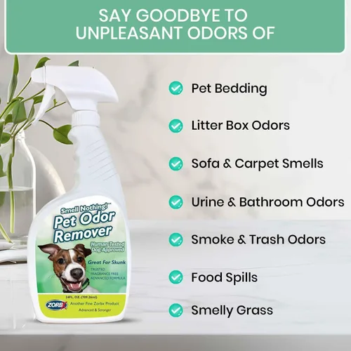 Miniatura 6 de ZORBX Smell Nothing Eliminador de olores para mascotas para olores fuertes, solución perfecta para mantener a tu cachorro con olor fresco y limpio