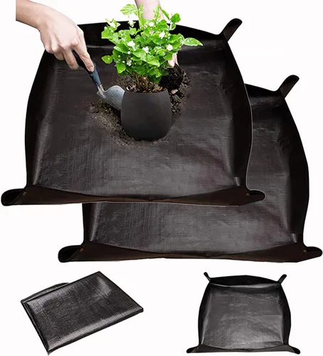 Miniatura 5 de BIUWING Tapete de trasplante de plantas de 39.4 x 39.4 pulgadas, impermeable, tapete de trasplante para suculentas, tapete portátil de jardinería
