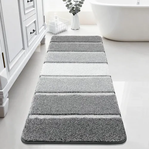 Miniatura 30 de COSY HOMEER Alfombras de baño de 24 x 17 pulgadas, ultra suaves y absorbentes, con respaldo de TPR antideslizante, lavable a máquina, alfombra Beige