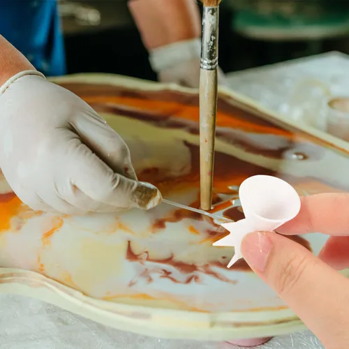 Miniatura 7 de COHEALI 3 vasos divididos de silicona blanca para pintura acrílica, diseño ergonómico para un fácil agarre, perfecto para proyectos de arte