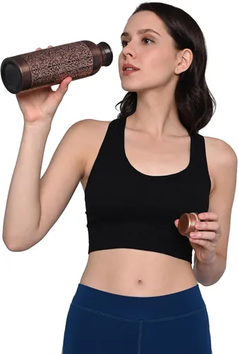 Miniatura 7 de Botella de cobre Premium Retro Finish, 32.1 fl oz (32.12 Fl Oz) Capacidad para Beneficios de Salud Ayurveda