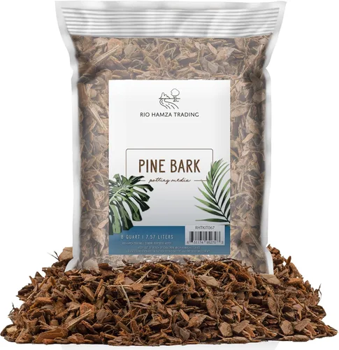 Pepitas de mantillo de corteza de pino 100 % natural (8 cuartos de galón), pequeños chips de mantillo para jardinería en contenedores