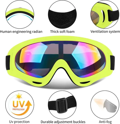 Miniatura 2 de Gafas de esquí, gafas de esquí, gafas de snowboard para hombres, mujeres, jóvenes y niños 10. amarillo/verde