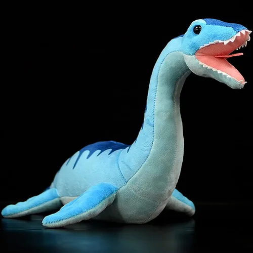 Juguete de peluche realista de Plesiosaurus, dinosaurio azul realista de 16 pulgadas, animal de peluche Utahraptor Tyrannosaurus, suave, regalos
