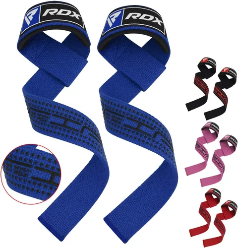 Miniatura 12 de RDX - Correas de elevación para levantamiento de pesas – Correa de muñeca de gimnasio resistente 100% algodón con acolchado de neopreno de 5 mm