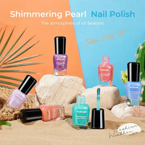 Miniatura 2 de Morovan Juego de esmalte de uñas degradado: esmalte de uñas de perlas de primavera y verano, esmalte de uñas rosa, azul, morado, secado rápido