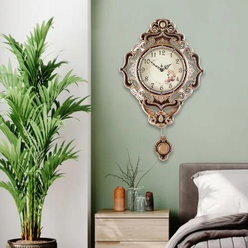 Miniatura 4 de Aero Snail Retro Europeo Reloj de Pared Metal Grande Silencioso Sala Dormitorio Colección Cuarzo Reloj Colgante con Péndulo Móvil Marrón antiguo 14