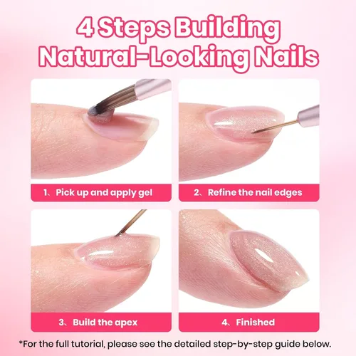 Miniatura 4 de Beetles - Brocha de uñas para constructor de uñas de gel de doble punta, herramientas de pintura, pincel de uñas, cepillo de limpieza de uñas