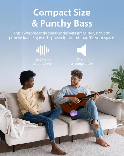 Miniatura 2 de Philips S2108 Altavoz Bluetooth portátil, 5 W RMS, 7 horas de reproducción, emparejamiento estéreo TWS, efectos de luz LED, carga USB-C, graves